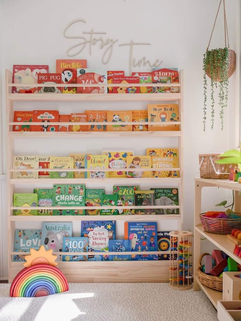 Kids wall hot sale bookshelves